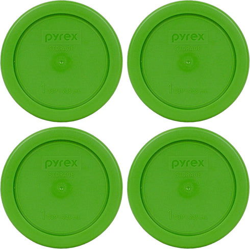 Pyrex 7202-PC 1-Cup Lawn Green Food Storage Replacement Lid (4-Pack) - Made in USA...